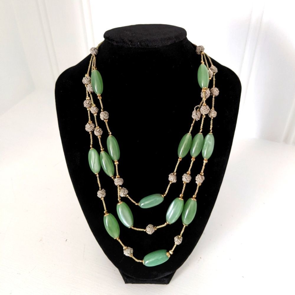 3/$20 Liz Claiborne Multi Strand Green Necklace